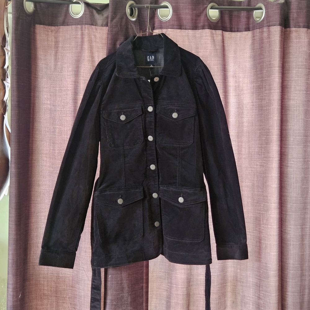 GAP Women's Black Suede Utility Jacket